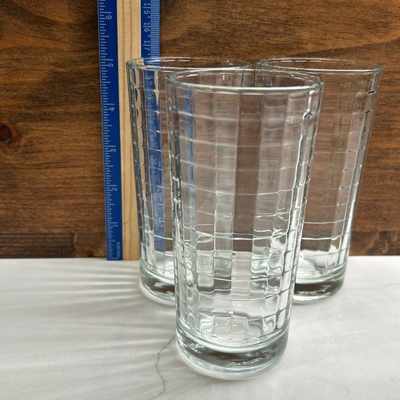 Pasabache Optic Block Vintage Retro Highball Or Juice Glasses 8oz Capacity - Picture 4 of 6